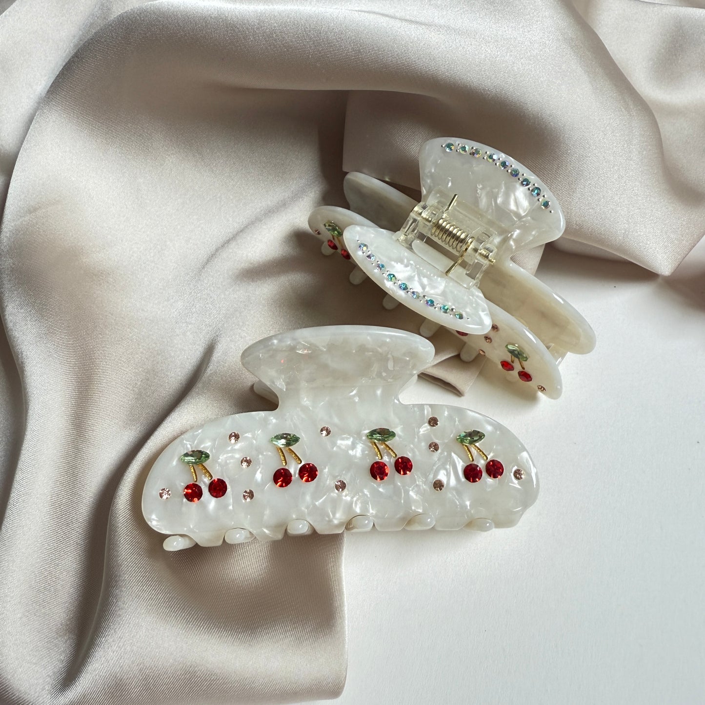 Cherry Blossom Hair Claw-Decorative Crystal Clip