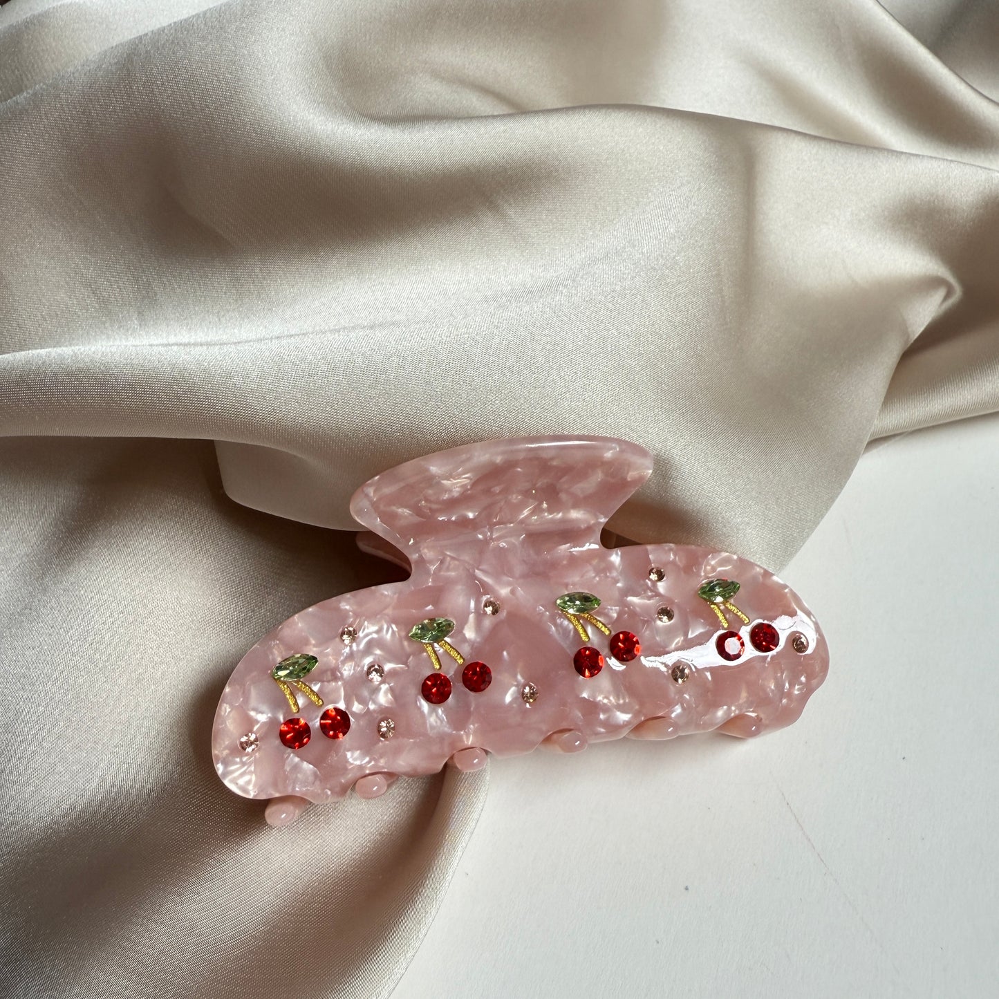 Cherry Blossom Hair Claw-Decorative Crystal Clip