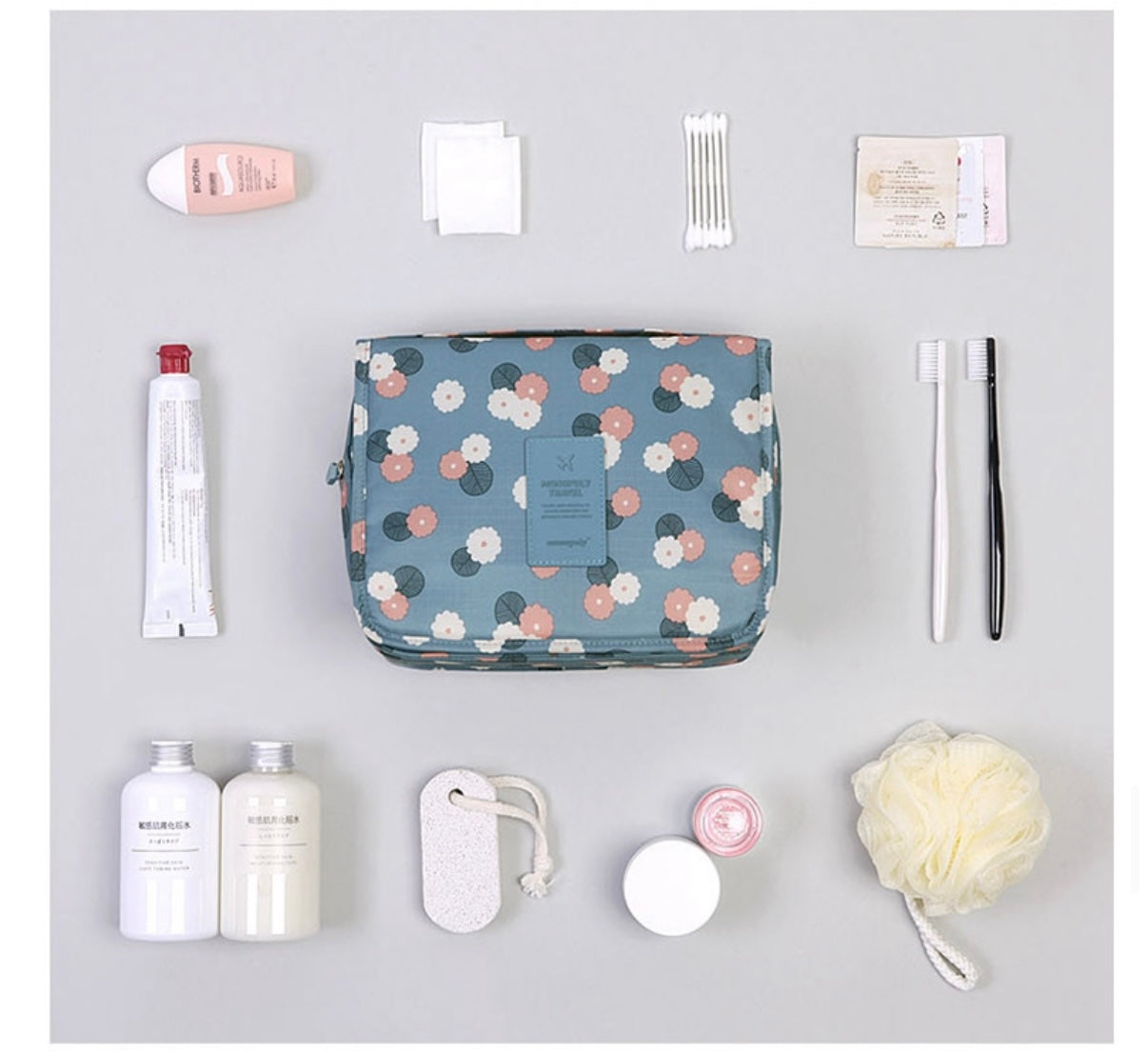 Foldable Travel Wash Bag with Hook