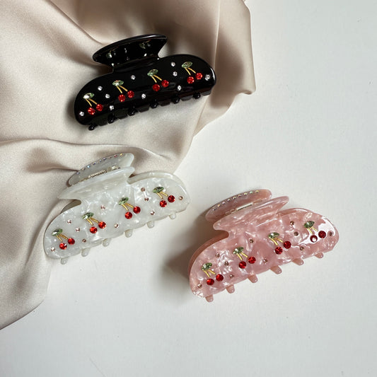 Cherry Blossom Hair Claw-Decorative Crystal Clip