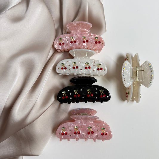 Cherry Blossom Hair Claw-Decorative Crystal Clip